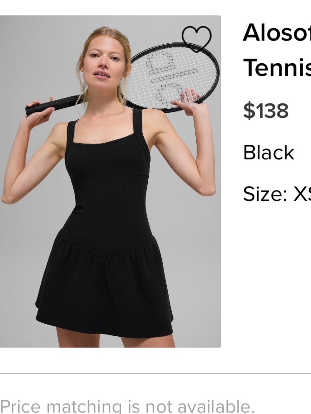 ALO Yoga Black Tennis Dress Mini